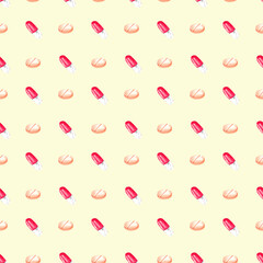 Watercolor medical pattern with tablets and capsules on a light background