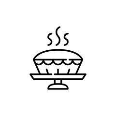 Home baked pie on a plate. Traditional family meal. Pixel perfect, editable stroke icon
