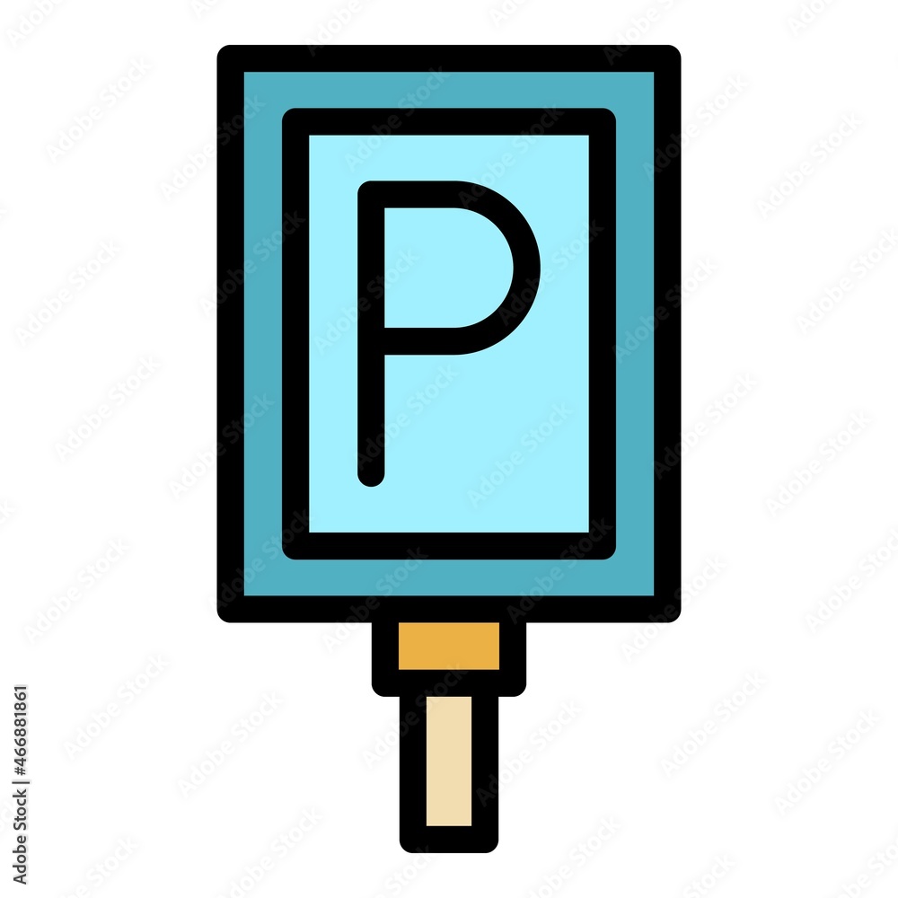 Poster park indicator icon. outline park indicator vector icon color flat isolated