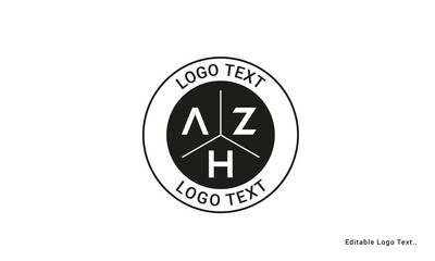 Vintage Retro AZH Letters Logo Vector Stamp	