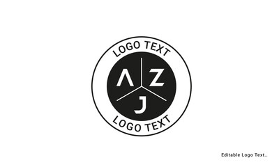 Vintage Retro AZJ Letters Logo Vector Stamp	
