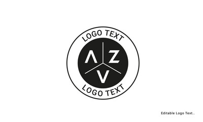 Vintage Retro AZV Letters Logo Vector Stamp	