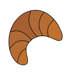 Doodle vector illustration tasty baked french croissant