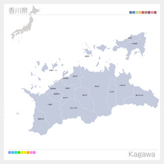 香川県の地図・kagawa・市町村名