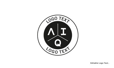 Vintage Retro AIQ Letters Logo Vector Stamp	