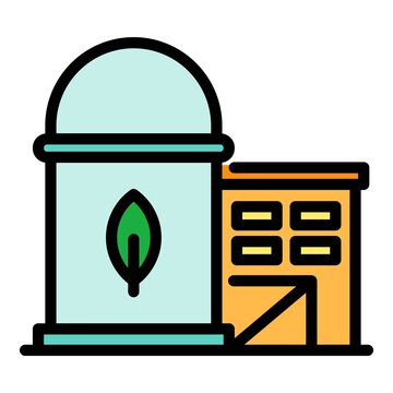 eco-friendly factory building with green leaf clip art preview