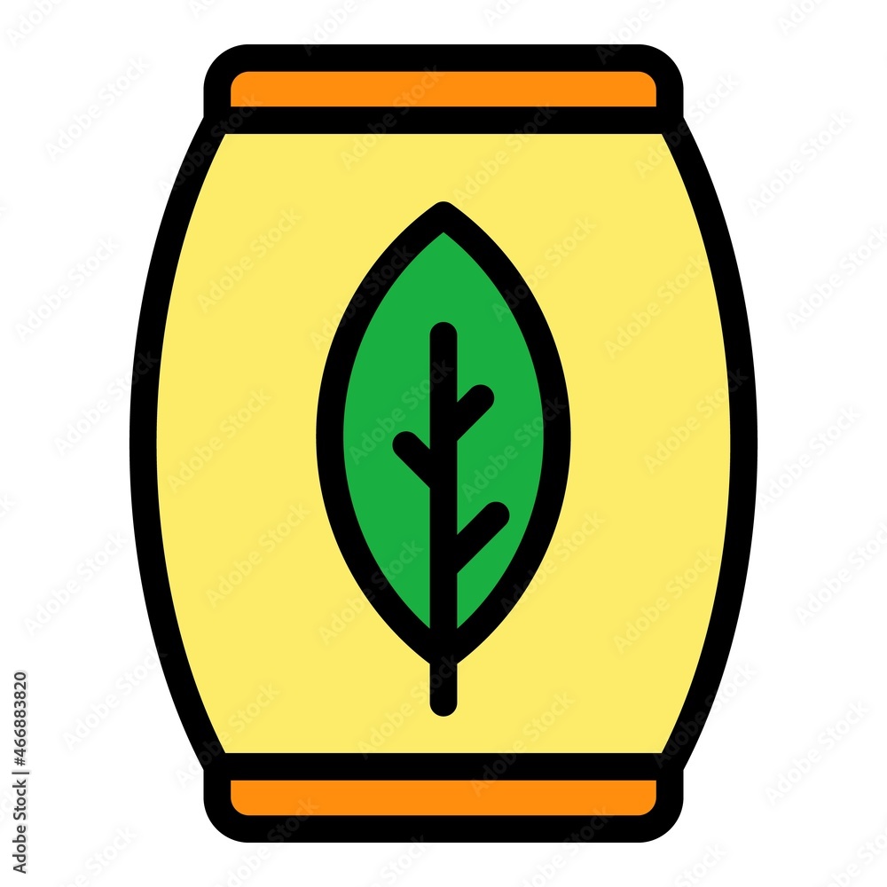 Sticker Fertilizer barrel icon. Outline fertilizer barrel vector icon color flat isolated - Stickers