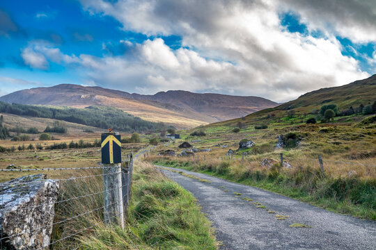 Rain coming in at the Bluestack Mountains between Glenties and Ballybofey in County Donegal - Ireland