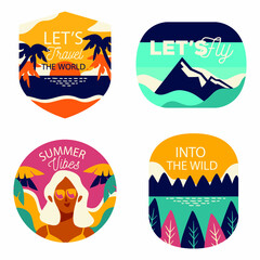 design variety of vintage travel label