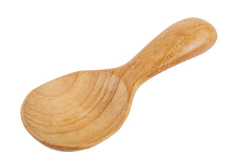 Wooden spoon isolated on a white background.