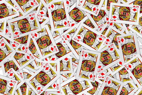 Playing Cards king diamond card suite and back white background mockup