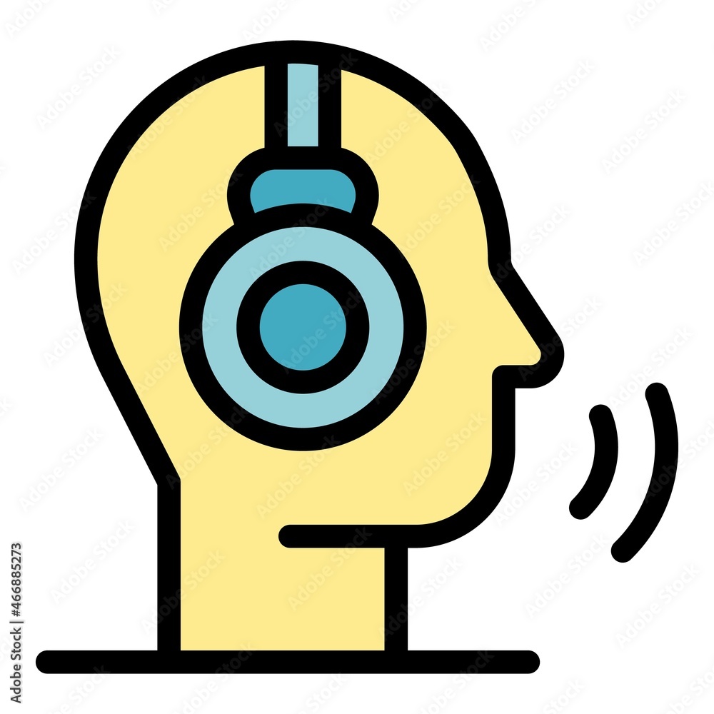 Poster security operator icon. outline security operator vector icon color flat isolated