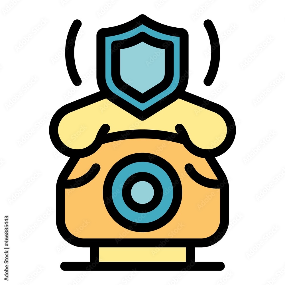 Poster secure phone icon. outline secure phone vector icon color flat isolated