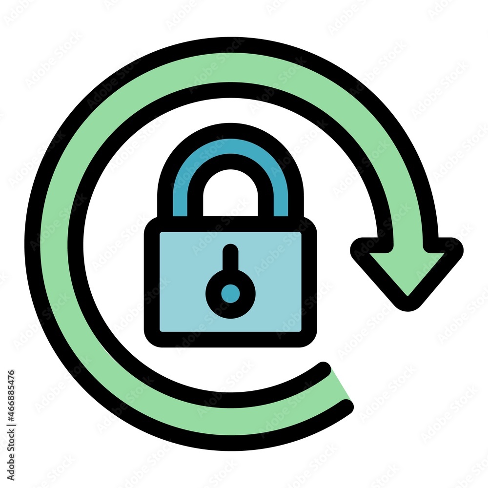 Poster lock secure icon. outline lock secure vector icon color flat isolated