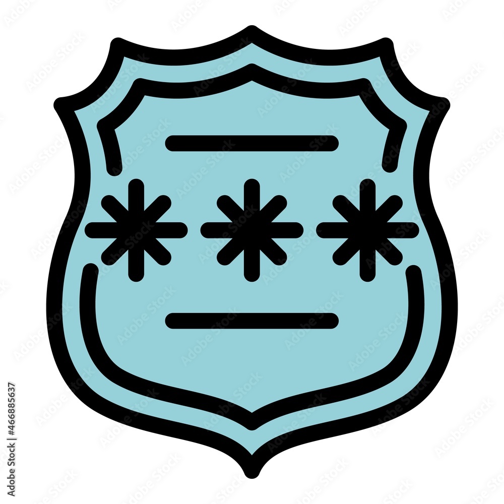 Poster code shield icon. outline code shield vector icon color flat isolated