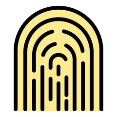 Obraz premium Fingerprint icon. Outline fingerprint vector icon color flat isolated