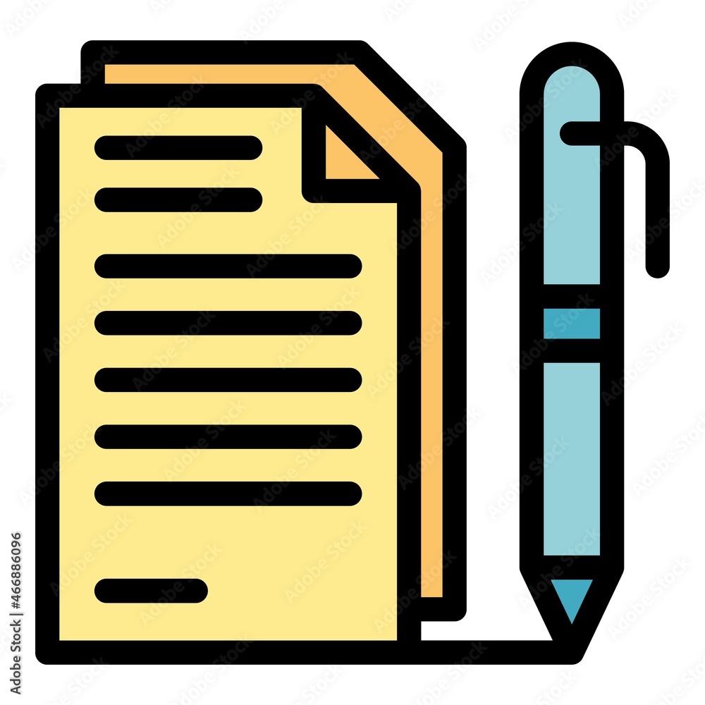Poster sign docs icon. outline sign docs vector icon color flat isolated
