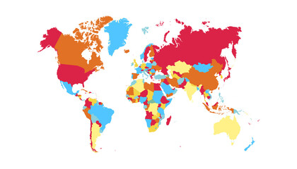 Obraz na płótnie Canvas World map. Color vector modern. Silhouette map.