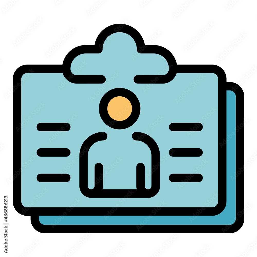 Poster secure badge icon. outline secure badge vector icon color flat isolated