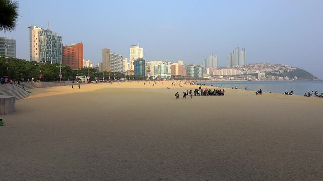 Haeundae Beach in Busan (Haeundae-gu). South Korea