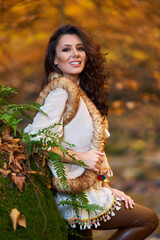 Beautiful young woman, autumnal portrait