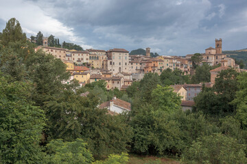 Fototapeta na wymiar Pergola. Pesaro e Urbino. Panorama della città