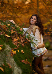Beautiful young woman, autumnal portrait
