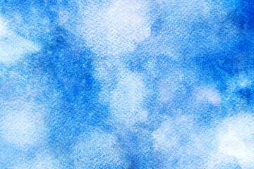 Blue watercolor background. Handmade background of paint brush art texture.