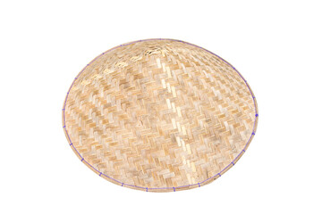 Vietnamese conical Non La hat isolated on white background with clipping path.