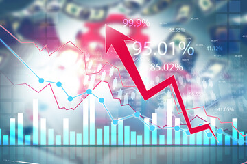 Stock market or stock exchange trading graph. 3d illustration.