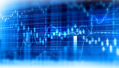 Stock market or stock exchange trading graph. 3d illustration.