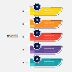 Infographics design template, Thin line concept with 5 steps. Minimal infographic timeline. Vector illustration.