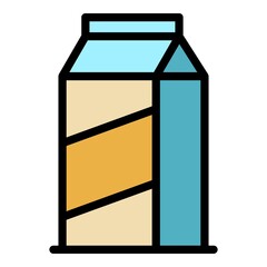 Milk pack icon. Outline milk pack vector icon color flat isolated