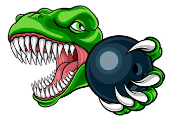 Dinosaur Bowling Player Animal Sports Mascot