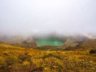 Caldera lake in a fog (Zao, Katta-gun, Miyagi, Japan)