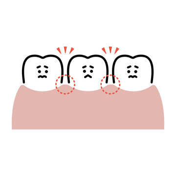 sad teeth with red gums clip art preview