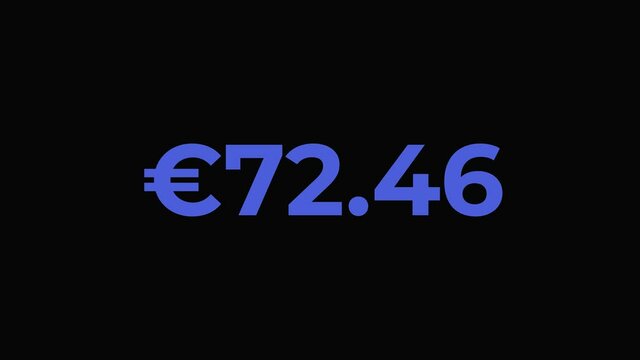 A 4K of euro growth timer up to 100 on black background