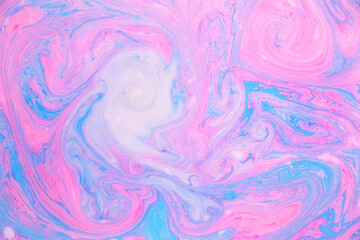 Abstract paint ink, psychedelic background. Colorful spots on water surface.