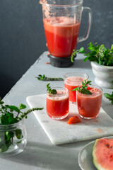 Summer watermelon mojito cocktail
