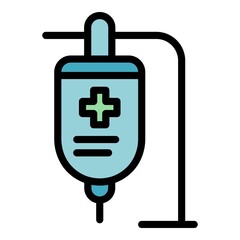 Medical drip icon. Outline medical drip vector icon color flat isolated