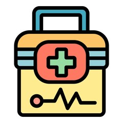 Fototapeta premium Medical bag icon. Outline medical bag vector icon color flat isolated