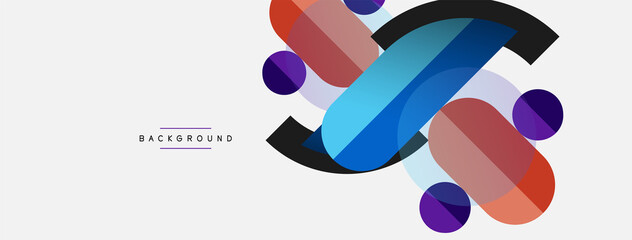 Round geometric shapes lines and circles. Vector template for wallpaper banner background or landing page