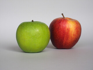 red and green apple fruit food
