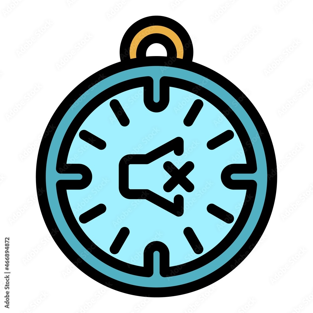 Poster quiet spaces stopwatch icon. outline quiet spaces stopwatch vector icon color flat isolated