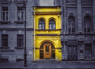 facade of the old building