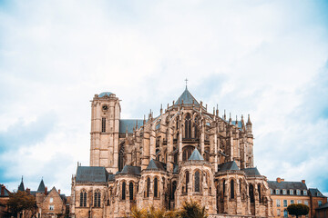 Fototapeta premium Traditional Cathedral building in Le Mans, France