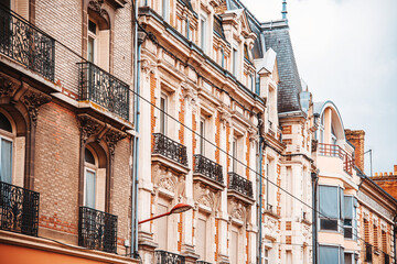 Obraz premium Street view of downtown in Le Mans, France