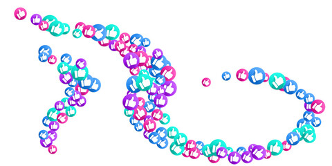 Thumbs up isolated vector like social media sign symbols.