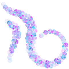 Neon paillettes confetti scatter vector illustration. Elegant glossy spangle particles party glitter flatlay. Christmas confetti placer glowing texture.