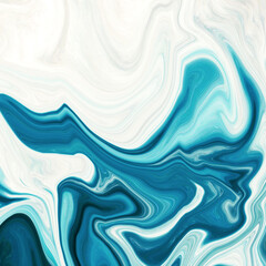 High Resolution Colorful fluid painting with marbling texture, blue and turquoise color, liquid background. 3D Rendering.